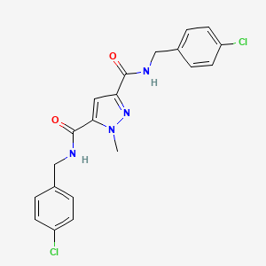 molecular formula C20H18Cl2N4O2 B4362660 N,N'-bis(4-chlorobenzyl)-1-methyl-1H-pyrazole-3,5-dicarboxamide 