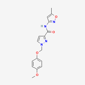 molecular formula C16H16N4O4 B4362698 1-[(4-methoxyphenoxy)methyl]-N-(5-methyl-3-isoxazolyl)-1H-pyrazole-3-carboxamide 