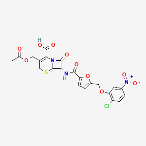 molecular formula C22H18ClN3O10S B4362761 3-[(ACETYLOXY)METHYL]-7-[({5-[(2-CHLORO-5-NITROPHENOXY)METHYL]-2-FURYL}CARBONYL)AMINO]-8-OXO-5-THIA-1-AZABICYCLO[4.2.0]OCT-2-ENE-2-CARBOXYLIC ACID 