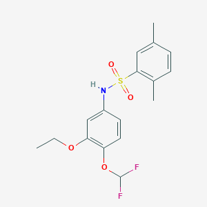 molecular formula C17H19F2NO4S B4362795 N-[4-(difluoromethoxy)-3-ethoxyphenyl]-2,5-dimethylbenzenesulfonamide 