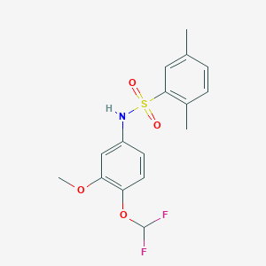 molecular formula C16H17F2NO4S B4362802 N-[4-(difluoromethoxy)-3-methoxyphenyl]-2,5-dimethylbenzenesulfonamide 