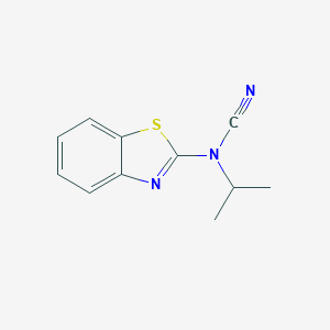 molecular formula C11H11N3S B043639 Cyanamide, 2-benzothiazolyl(1-methylethyl)-(9CI) CAS No. 119283-38-4
