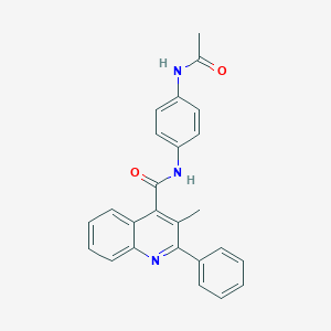 molecular formula C25H21N3O2 B436427 N-(4-acetamidophenyl)-3-methyl-2-phenylquinoline-4-carboxamide CAS No. 497076-31-0