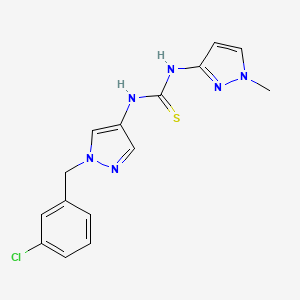 molecular formula C15H15ClN6S B4364501 N-[1-(3-chlorobenzyl)-1H-pyrazol-4-yl]-N'-(1-methyl-1H-pyrazol-3-yl)thiourea 