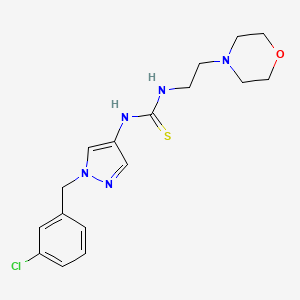 molecular formula C17H22ClN5OS B4364506 N-[1-(3-chlorobenzyl)-1H-pyrazol-4-yl]-N'-[2-(4-morpholinyl)ethyl]thiourea 