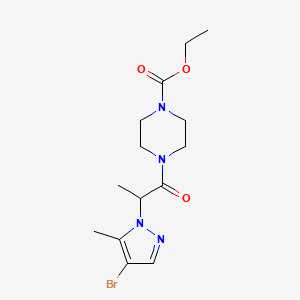 molecular formula C14H21BrN4O3 B4364664 ETHYL 4-[2-(4-BROMO-5-METHYL-1H-PYRAZOL-1-YL)PROPANOYL]TETRAHYDRO-1(2H)-PYRAZINECARBOXYLATE 