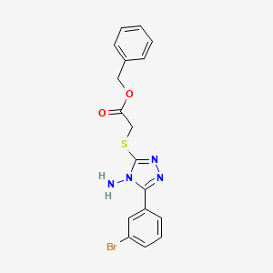 molecular formula C17H15BrN4O2S B4364704 BENZYL 2-{[4-AMINO-5-(3-BROMOPHENYL)-4H-1,2,4-TRIAZOL-3-YL]SULFANYL}ACETATE 