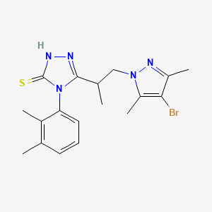 molecular formula C18H22BrN5S B4364987 5-[2-(4-BROMO-3,5-DIMETHYL-1H-PYRAZOL-1-YL)-1-METHYLETHYL]-4-(2,3-DIMETHYLPHENYL)-4H-1,2,4-TRIAZOL-3-YLHYDROSULFIDE 