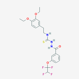 molecular formula C22H25F4N3O4S B4365111 N-(3,4-DIETHOXYPHENETHYL)-2-[3-(1,1,2,2-TETRAFLUOROETHOXY)BENZOYL]-1-HYDRAZINECARBOTHIOAMIDE 