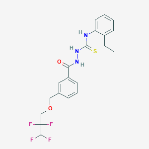 molecular formula C20H21F4N3O2S B4365116 N-(2-ETHYLPHENYL)-2-{3-[(2,2,3,3-TETRAFLUOROPROPOXY)METHYL]BENZOYL}-1-HYDRAZINECARBOTHIOAMIDE 