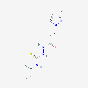 molecular formula C12H21N5OS B4365152 N-(SEC-BUTYL)-2-[3-(3-METHYL-1H-PYRAZOL-1-YL)PROPANOYL]-1-HYDRAZINECARBOTHIOAMIDE 