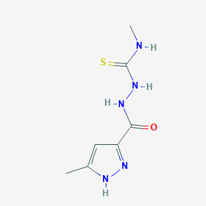 molecular formula C7H11N5OS B4365201 N-METHYL-2-[(5-METHYL-1H-PYRAZOL-3-YL)CARBONYL]-1-HYDRAZINECARBOTHIOAMIDE 