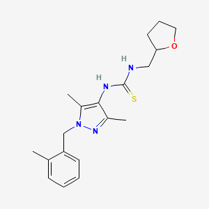 molecular formula C19H26N4OS B4365408 N-[3,5-DIMETHYL-1-(2-METHYLBENZYL)-1H-PYRAZOL-4-YL]-N'-TETRAHYDRO-2-FURANYLMETHYLTHIOUREA 