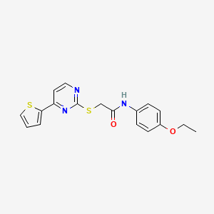 molecular formula C18H17N3O2S2 B4365545 N~1~-(4-ETHOXYPHENYL)-2-{[4-(2-THIENYL)-2-PYRIMIDINYL]SULFANYL}ACETAMIDE 