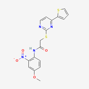 molecular formula C17H14N4O4S2 B4365547 N~1~-(4-METHOXY-2-NITROPHENYL)-2-{[4-(2-THIENYL)-2-PYRIMIDINYL]SULFANYL}ACETAMIDE 
