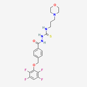 molecular formula C22H24F4N4O3S B4365651 N~1~-(3-MORPHOLINOPROPYL)-2-{4-[(2,3,5,6-TETRAFLUOROPHENOXY)METHYL]BENZOYL}-1-HYDRAZINECARBOTHIOAMIDE 