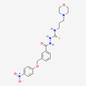 molecular formula C22H27N5O5S B4365660 N~1~-(3-MORPHOLINOPROPYL)-2-{3-[(4-NITROPHENOXY)METHYL]BENZOYL}-1-HYDRAZINECARBOTHIOAMIDE 