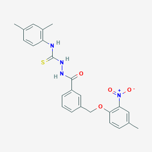 molecular formula C24H24N4O4S B4365676 N~1~-(2,4-DIMETHYLPHENYL)-2-{3-[(4-METHYL-2-NITROPHENOXY)METHYL]BENZOYL}-1-HYDRAZINECARBOTHIOAMIDE 
