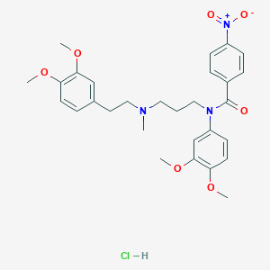 molecular formula C29H36ClN3O7 B043658 N-(3,4-Dimethoxyphenyl)-N-(3-((2-(3,4-dimethoxyphenyl)ethyl)methylamino)propyl)-4-nitrobenzamide hydrochloride CAS No. 113241-47-7