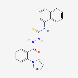 molecular formula C22H18N4OS B4365920 N~1~-(1-NAPHTHYL)-2-[2-(1H-PYRROL-1-YL)BENZOYL]-1-HYDRAZINECARBOTHIOAMIDE 