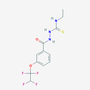 molecular formula C12H13F4N3O2S B4365966 N~1~-ETHYL-2-[3-(1,1,2,2-TETRAFLUOROETHOXY)BENZOYL]-1-HYDRAZINECARBOTHIOAMIDE 