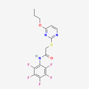 molecular formula C15H12F5N3O2S B4365994 N~1~-(2,3,4,5,6-PENTAFLUOROPHENYL)-2-[(4-PROPOXY-2-PYRIMIDINYL)SULFANYL]ACETAMIDE 