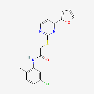 molecular formula C17H14ClN3O2S B4366002 N~1~-(5-CHLORO-2-METHYLPHENYL)-2-{[4-(2-FURYL)-2-PYRIMIDINYL]SULFANYL}ACETAMIDE 