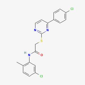 molecular formula C19H15Cl2N3OS B4366075 N~1~-(5-CHLORO-2-METHYLPHENYL)-2-{[4-(4-CHLOROPHENYL)-2-PYRIMIDINYL]SULFANYL}ACETAMIDE 