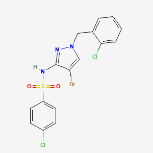 molecular formula C16H12BrCl2N3O2S B4366094 N~1~-[4-BROMO-1-(2-CHLOROBENZYL)-1H-PYRAZOL-3-YL]-4-CHLORO-1-BENZENESULFONAMIDE 