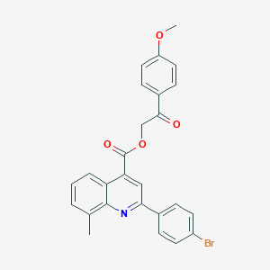molecular formula C26H20BrNO4 B436619 2-(4-Methoxyphenyl)-2-oxoethyl 2-(4-bromophenyl)-8-methyl-4-quinolinecarboxylate CAS No. 354773-08-3
