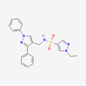 molecular formula C21H21N5O2S B4366200 N~4~-[(1,3-DIPHENYL-1H-PYRAZOL-4-YL)METHYL]-1-ETHYL-1H-PYRAZOLE-4-SULFONAMIDE 