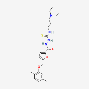 molecular formula C22H32N4O3S B4366225 N~1~-[3-(DIETHYLAMINO)PROPYL]-2-({5-[(2,5-DIMETHYLPHENOXY)METHYL]-2-FURYL}CARBONYL)-1-HYDRAZINECARBOTHIOAMIDE 