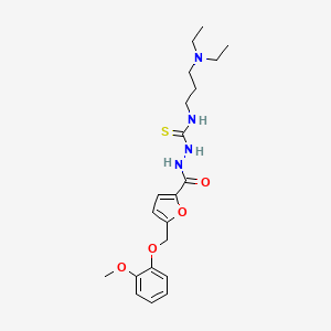 molecular formula C21H30N4O4S B4366249 N~1~-[3-(DIETHYLAMINO)PROPYL]-2-({5-[(2-METHOXYPHENOXY)METHYL]-2-FURYL}CARBONYL)-1-HYDRAZINECARBOTHIOAMIDE 