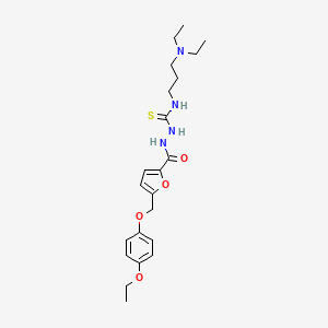 molecular formula C22H32N4O4S B4366250 N~1~-[3-(DIETHYLAMINO)PROPYL]-2-({5-[(4-ETHOXYPHENOXY)METHYL]-2-FURYL}CARBONYL)-1-HYDRAZINECARBOTHIOAMIDE 