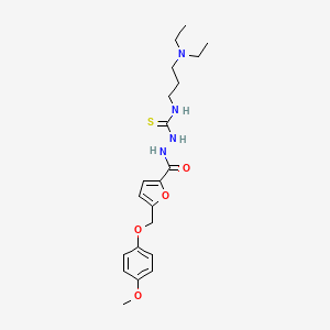 molecular formula C21H30N4O4S B4366297 N~1~-[3-(DIETHYLAMINO)PROPYL]-2-({5-[(4-METHOXYPHENOXY)METHYL]-2-FURYL}CARBONYL)-1-HYDRAZINECARBOTHIOAMIDE 