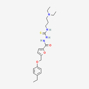 molecular formula C22H32N4O3S B4366303 N~1~-[3-(DIETHYLAMINO)PROPYL]-2-({5-[(4-ETHYLPHENOXY)METHYL]-2-FURYL}CARBONYL)-1-HYDRAZINECARBOTHIOAMIDE 