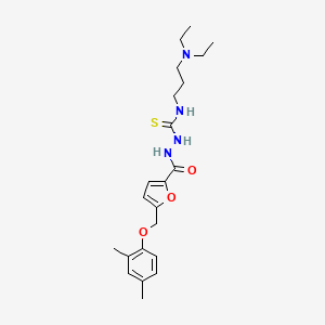 molecular formula C22H32N4O3S B4366317 N~1~-[3-(DIETHYLAMINO)PROPYL]-2-({5-[(2,4-DIMETHYLPHENOXY)METHYL]-2-FURYL}CARBONYL)-1-HYDRAZINECARBOTHIOAMIDE 
