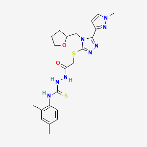 molecular formula C22H28N8O2S2 B4366357 N~1~-(2,4-DIMETHYLPHENYL)-2-(2-{[5-(1-METHYL-1H-PYRAZOL-3-YL)-4-(TETRAHYDRO-2-FURANYLMETHYL)-4H-1,2,4-TRIAZOL-3-YL]SULFANYL}ACETYL)-1-HYDRAZINECARBOTHIOAMIDE 