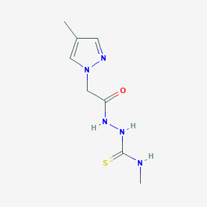 molecular formula C8H13N5OS B4366378 N~1~-METHYL-2-[2-(4-METHYL-1H-PYRAZOL-1-YL)ACETYL]-1-HYDRAZINECARBOTHIOAMIDE 