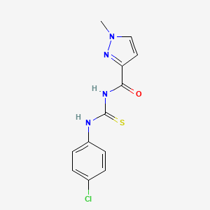 molecular formula C12H11ClN4OS B4366383 N-(4-CHLOROPHENYL)-N'-[(1-METHYL-1H-PYRAZOL-3-YL)CARBONYL]THIOUREA 