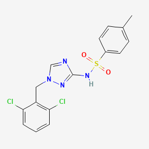 molecular formula C16H14Cl2N4O2S B4366441 N~1~-[1-(2,6-DICHLOROBENZYL)-1H-1,2,4-TRIAZOL-3-YL]-4-METHYL-1-BENZENESULFONAMIDE 