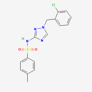 molecular formula C16H15ClN4O2S B4366445 N~1~-[1-(2-CHLOROBENZYL)-1H-1,2,4-TRIAZOL-3-YL]-4-METHYL-1-BENZENESULFONAMIDE 