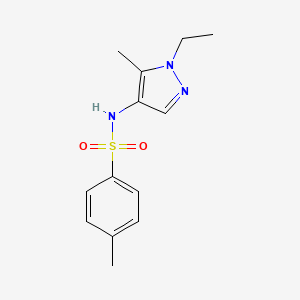 molecular formula C13H17N3O2S B4366450 N~1~-(1-ETHYL-5-METHYL-1H-PYRAZOL-4-YL)-4-METHYL-1-BENZENESULFONAMIDE 