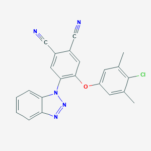 molecular formula C22H14ClN5O B436652 4-(1H-1,2,3-benzotriazol-1-yl)-5-(4-chloro-3,5-dimethylphenoxy)phthalonitrile CAS No. 492447-16-2