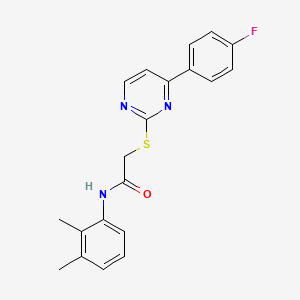 molecular formula C20H18FN3OS B4366552 N~1~-(2,3-DIMETHYLPHENYL)-2-{[4-(4-FLUOROPHENYL)-2-PYRIMIDINYL]SULFANYL}ACETAMIDE 