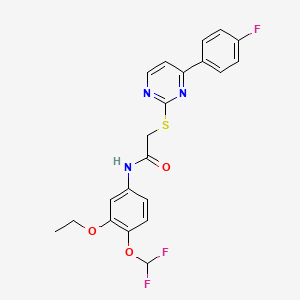 molecular formula C21H18F3N3O3S B4366565 N~1~-[4-(DIFLUOROMETHOXY)-3-ETHOXYPHENYL]-2-{[4-(4-FLUOROPHENYL)-2-PYRIMIDINYL]SULFANYL}ACETAMIDE 