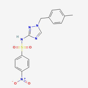 molecular formula C16H15N5O4S B4366608 N~1~-[1-(4-METHYLBENZYL)-1H-1,2,4-TRIAZOL-3-YL]-4-NITRO-1-BENZENESULFONAMIDE 