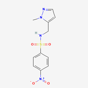 molecular formula C11H12N4O4S B4366617 N~1~-[(1-METHYL-1H-PYRAZOL-5-YL)METHYL]-4-NITRO-1-BENZENESULFONAMIDE 