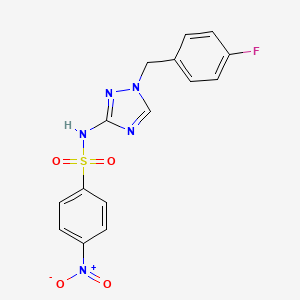 molecular formula C15H12FN5O4S B4366627 N~1~-[1-(4-FLUOROBENZYL)-1H-1,2,4-TRIAZOL-3-YL]-4-NITRO-1-BENZENESULFONAMIDE 