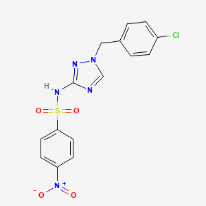 molecular formula C15H12ClN5O4S B4366628 N~1~-[1-(4-CHLOROBENZYL)-1H-1,2,4-TRIAZOL-3-YL]-4-NITRO-1-BENZENESULFONAMIDE 